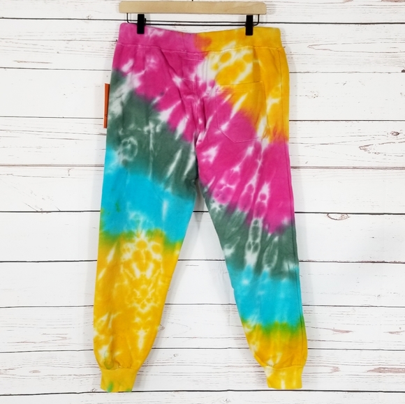 Le Detresse | Strawberry Fields Colorful Tie Dye Jogger Sweatpants NEW - Picture 5 of 8